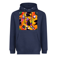 Navy halloween cat and witch seamless pattern Heavyweight Hoodie - BundleAndBundleShop
