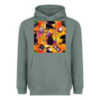 Sage halloween cat and witch seamless pattern Heavyweight Hoodie - BundleAndBundleShop