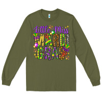 Army Green Little miss Mardi Gras Long Sleeve Tee - NancyCooperArtShop