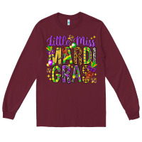 Burgundy Little miss Mardi Gras Long Sleeve Tee - NancyCooperArtShop
