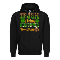 Black St. Patrick's Irish today hungover tomorrow Zipper Hoodie - OliviaCreatesArt