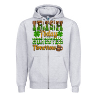 Heather Grey St. Patrick's Irish today hungover tomorrow Zipper Hoodie - OliviaCreatesArt