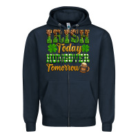 Navy St. Patrick's Irish today hungover tomorrow Zipper Hoodie - OliviaCreatesArt