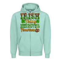 Seafoam St. Patrick's Irish today hungover tomorrow Zipper Hoodie - OliviaCreatesArt