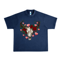 Navy valentines bull skull Urban Heavy Tee - RanaPortraitStore