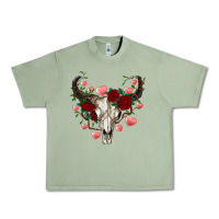 Oil Green valentines bull skull Urban Heavy Tee - RanaPortraitStore