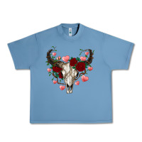Pebble Blue valentines bull skull Urban Heavy Tee - RanaPortraitStore