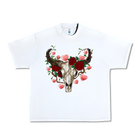 White valentines bull skull Urban Heavy Tee - RanaPortraitStore
