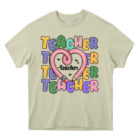 Mossy teacher and pencil heart Heavy Core Tee - MaliasSmallBusiness