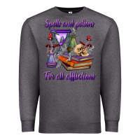 Charcoal Heather spells and potions for all afflictions Premium Sweatshirt - BundleAndBundleShop