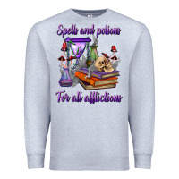 Heather Grey spells and potions for all afflictions Premium Sweatshirt - BundleAndBundleShop