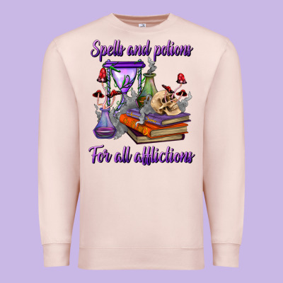 Spells And Potions For All Afflictions Premium Sweatshirt Designed By Bundleandbundleshop