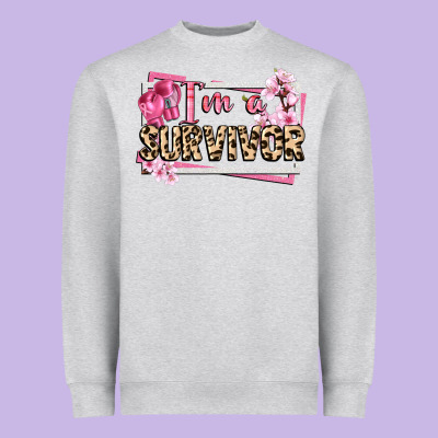 Im A Survivor Cancer Awareness Heavyweight Sweatshirt Designed By Cowgirlartshop