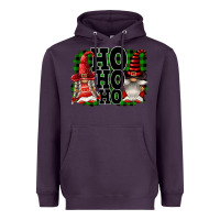 Plum Ho Ho Ho Christmas Gnomes Heavyweight Hoodie - FaDigitalArtStudio