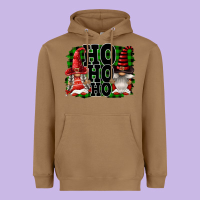 Ho Ho Ho Christmas Gnomes Heavyweight Hoodie Designed By Fadigitalartstudio