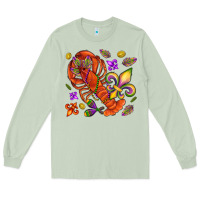 Matcha Crawfish and fleur de lis Long Sleeve Tee - NancyCooperArtShop