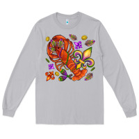 Moon Dust Crawfish and fleur de lis Long Sleeve Tee - NancyCooperArtShop