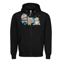 Black Easter gnomes truck Zipper Hoodie - OliviaCreatesArt