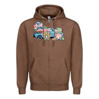 Chestnut Easter gnomes truck Zipper Hoodie - OliviaCreatesArt