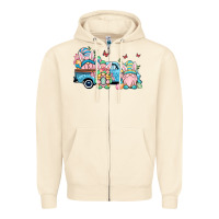 Sandshell Easter gnomes truck Zipper Hoodie - OliviaCreatesArt