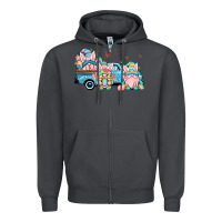 Smoke Easter gnomes truck Zipper Hoodie - OliviaCreatesArt