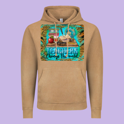 Teachers Change The World Mousepad Vintage Hoodie Designed By Barkaloodesign