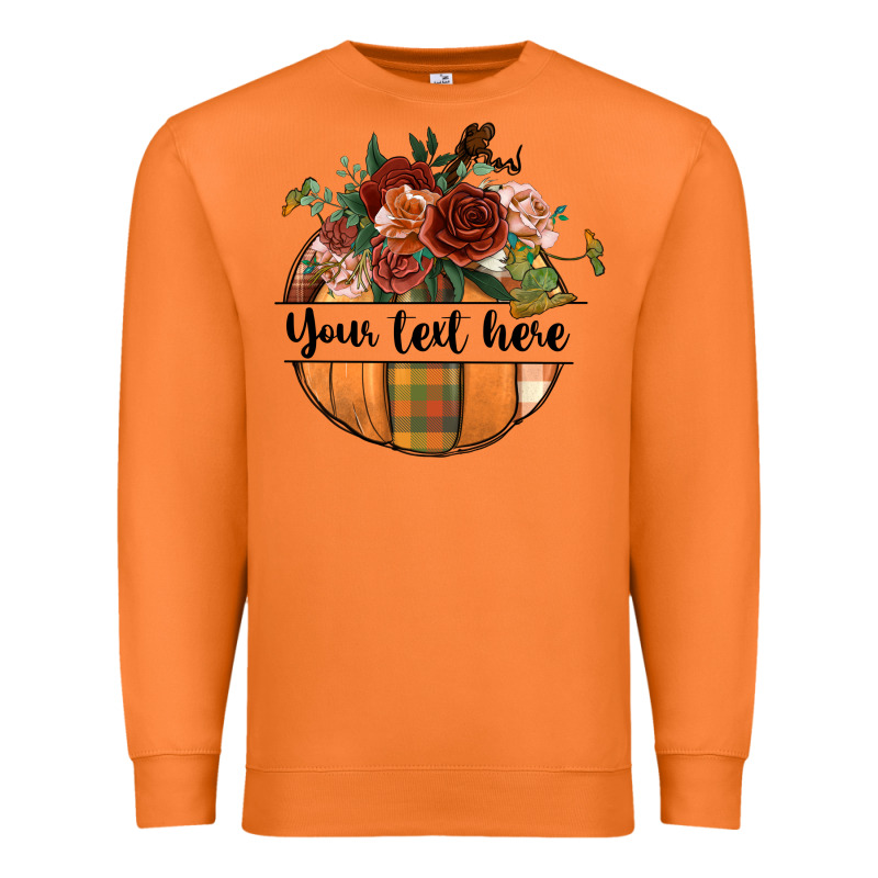 Preview Customize Floral Pumpkin Premium Sweatshirt by BundleAndBundleShop | Teevron