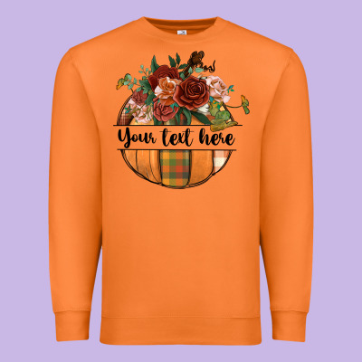Preview Customize Floral Pumpkin Premium Sweatshirt Designed By Bundleandbundleshop