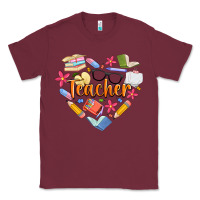 Burgundy teacher heart Classic Tee - Artiststas