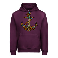 Mauve Wine western anchor Urban Hoodie - RacoonDesign