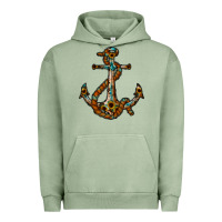 Pigment Oil Green western anchor Urban Hoodie - RacoonDesign