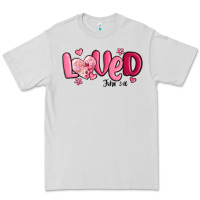 Dove Grey valentine's day loved john 3 16 Premium Tee - MaliasSmallBusiness