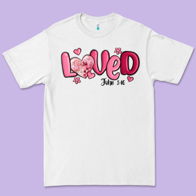 Valentine's Day Loved John 3 16 Premium Tee Designed By Maliassmallbusiness