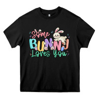 Black some bunny loves you easter Heavy Core Tee - MaliasSmallBusiness