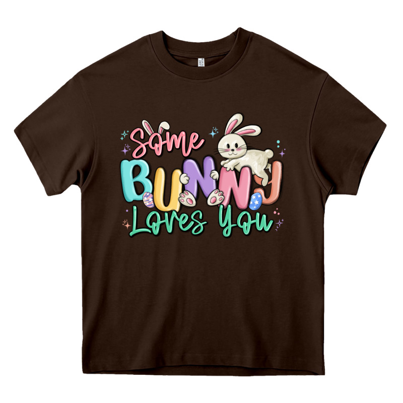Some Bunny Loves You Easter Heavy Core Tee by MaliasSmallBusiness | Teevron