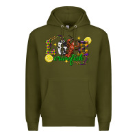 Army Green mardi gras love crawfish Premium Hoodie - FaDigitalArtStudio