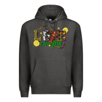 Charcoal Heather mardi gras love crawfish Premium Hoodie - FaDigitalArtStudio