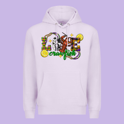 Mardi Gras Love Crawfish Premium Hoodie Designed By Fadigitalartstudio