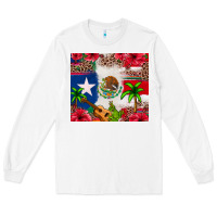 White Mexican and Puerto Rico flag Long Sleeve Tee - texasbilliewilder