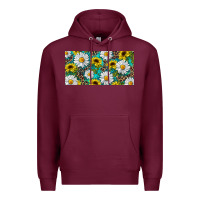 Burgundy Sunflower And Daisy With Leopard Premium Hoodie - RanaPortraitStore