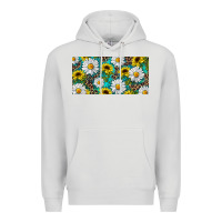 Dove Grey Sunflower And Daisy With Leopard Premium Hoodie - RanaPortraitStore