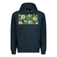 Navy Sunflower And Daisy With Leopard Premium Hoodie - RanaPortraitStore