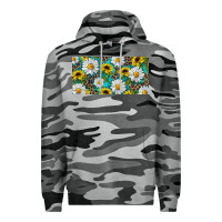 Slate Camo Sunflower And Daisy With Leopard Premium Hoodie - RanaPortraitStore