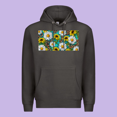 Sunflower And Daisy With Leopard Premium Hoodie Designed By Ranaportraitstore