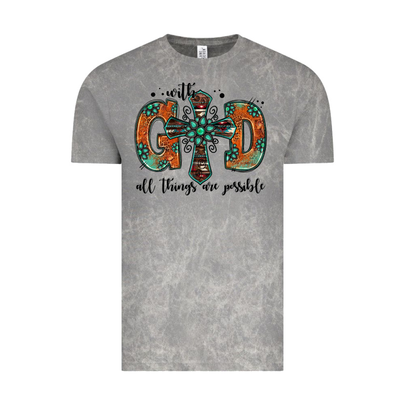 With God All Things Are Possible Gemstone Cross Vintage Tee by Jasminsmagicworld | Teevron