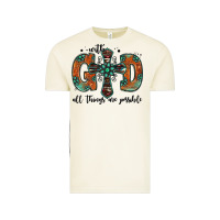 Vintage Arctic with god all things are possible gemstone cross Vintage Tee - Jasminsmagicworld