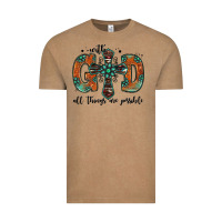 Vintage Coffee with god all things are possible gemstone cross Vintage Tee - Jasminsmagicworld
