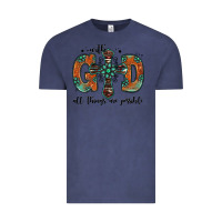 Vintage Denim with god all things are possible gemstone cross Vintage Tee - Jasminsmagicworld