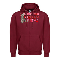 Burgundy Love you forever Zipper Hoodie - FaDigitalArtStudio