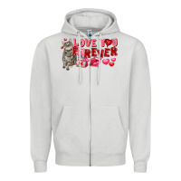 Dove Grey Love you forever Zipper Hoodie - FaDigitalArtStudio